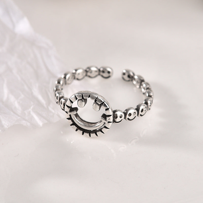 Smiley Hemp Rope Open Minimalist Creative Rings