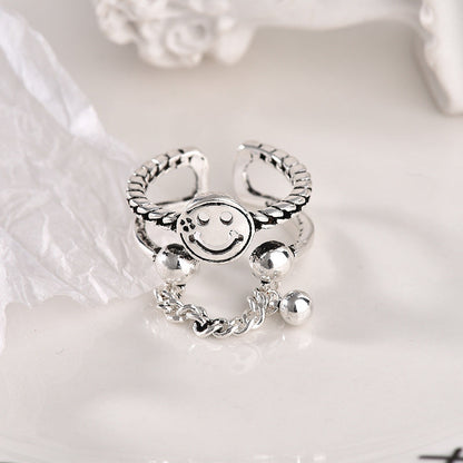 Smiley Hemp Rope Open Minimalist Creative Rings