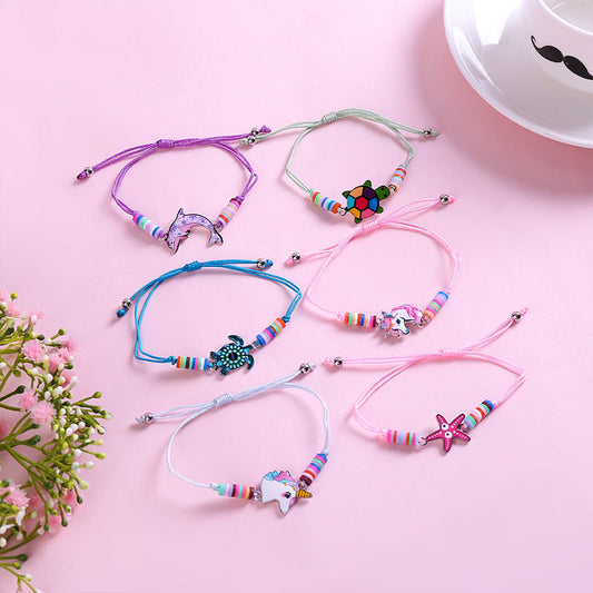 Stall Handmade Soft Pottery Cartoon Animal Bracelets