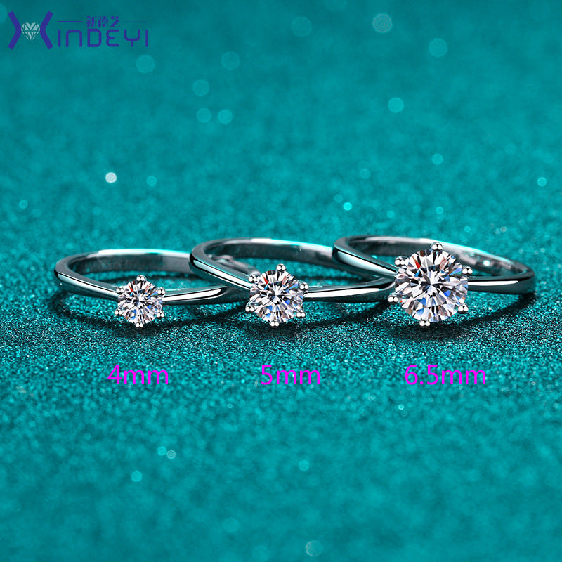 Karat Moissanite Sterling Sier Plated Female Rings