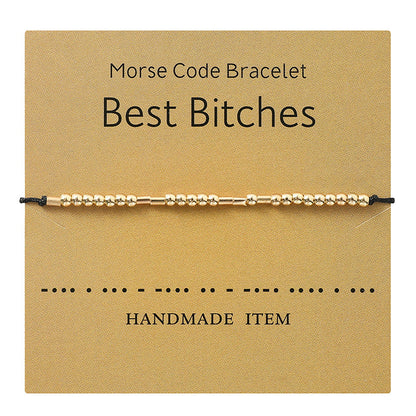 Moss Password Alphabet Number Couple Golden Bracelets