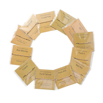 Moss Password Alphabet Number Couple Golden Bracelets