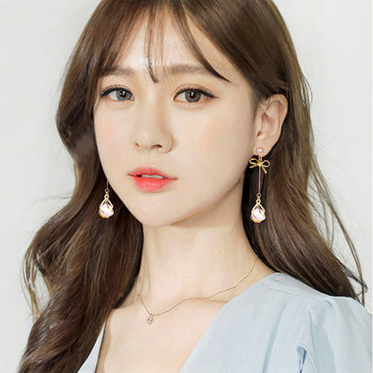 Sier Needle Version Long Elegant Female Personality Earrings