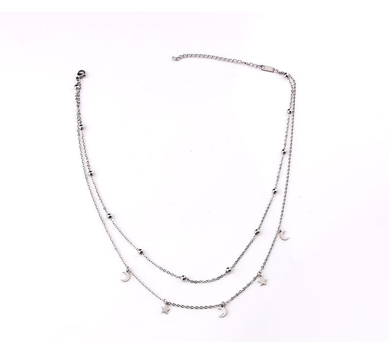 And Moon Pendant Clavicle Chain Stainless Necklaces