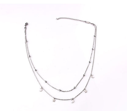 And Moon Pendant Clavicle Chain Stainless Necklaces