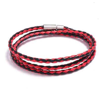 Men's Korean Woven Twisted Leather Rope Bracelets
