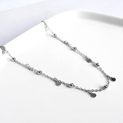 Women's Personality Simple Round Beads Sterling Sier Style Korean Elegant Necklaces
