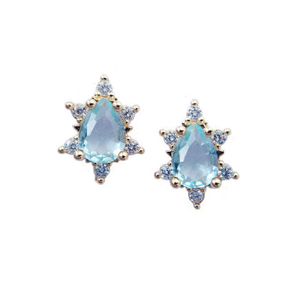 Sapphire Sun Flower Ear Fashion Creative Earrings