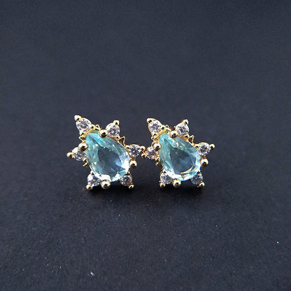 Sapphire Sun Flower Ear Fashion Creative Earrings