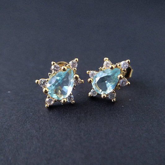 Sapphire Sun Flower Ear Fashion Creative Earrings