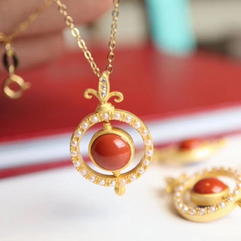 Women's Blue Gold South Red Pendant Sier Necklaces