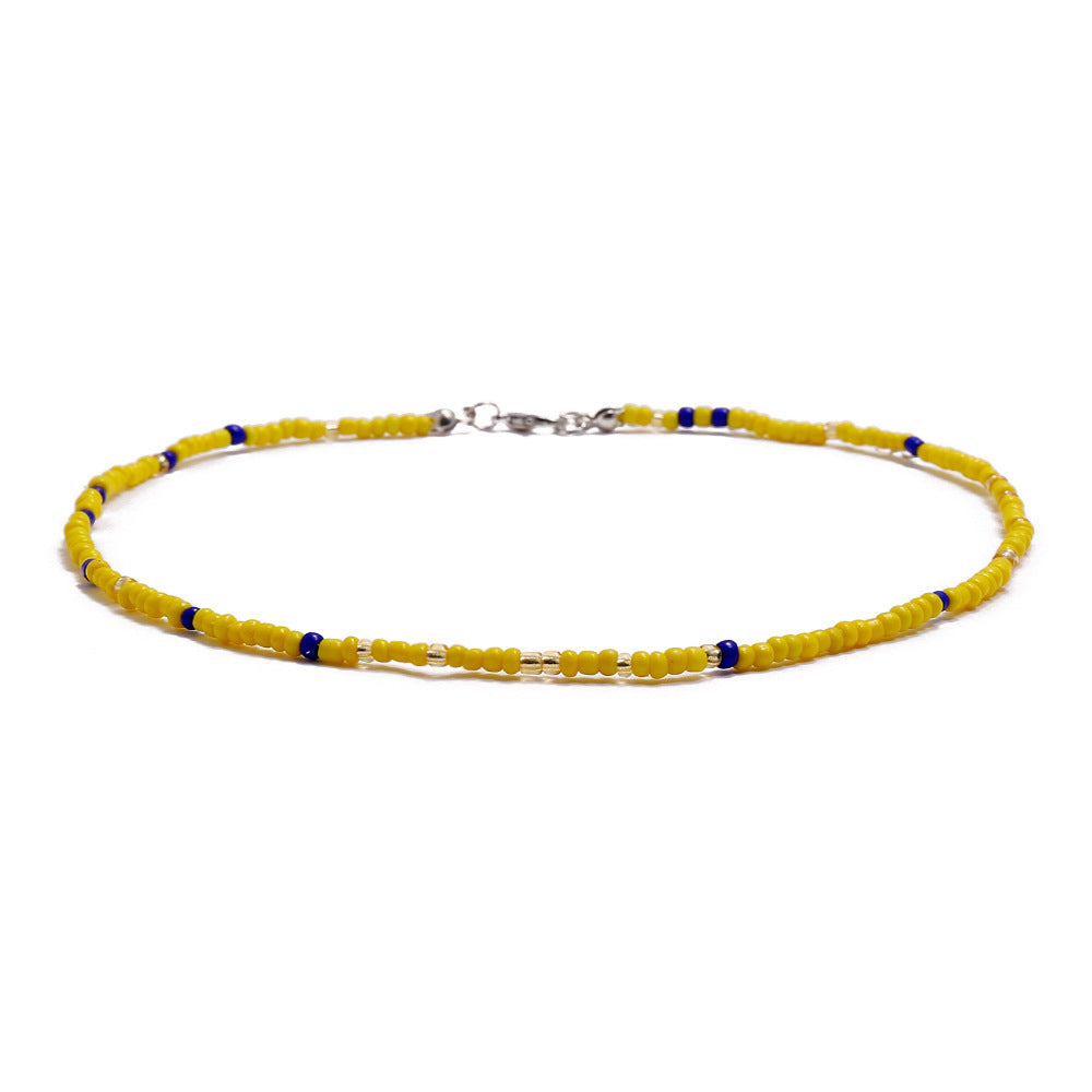 Women's Bohemian Short Handmade Fashion Color Bead Necklaces