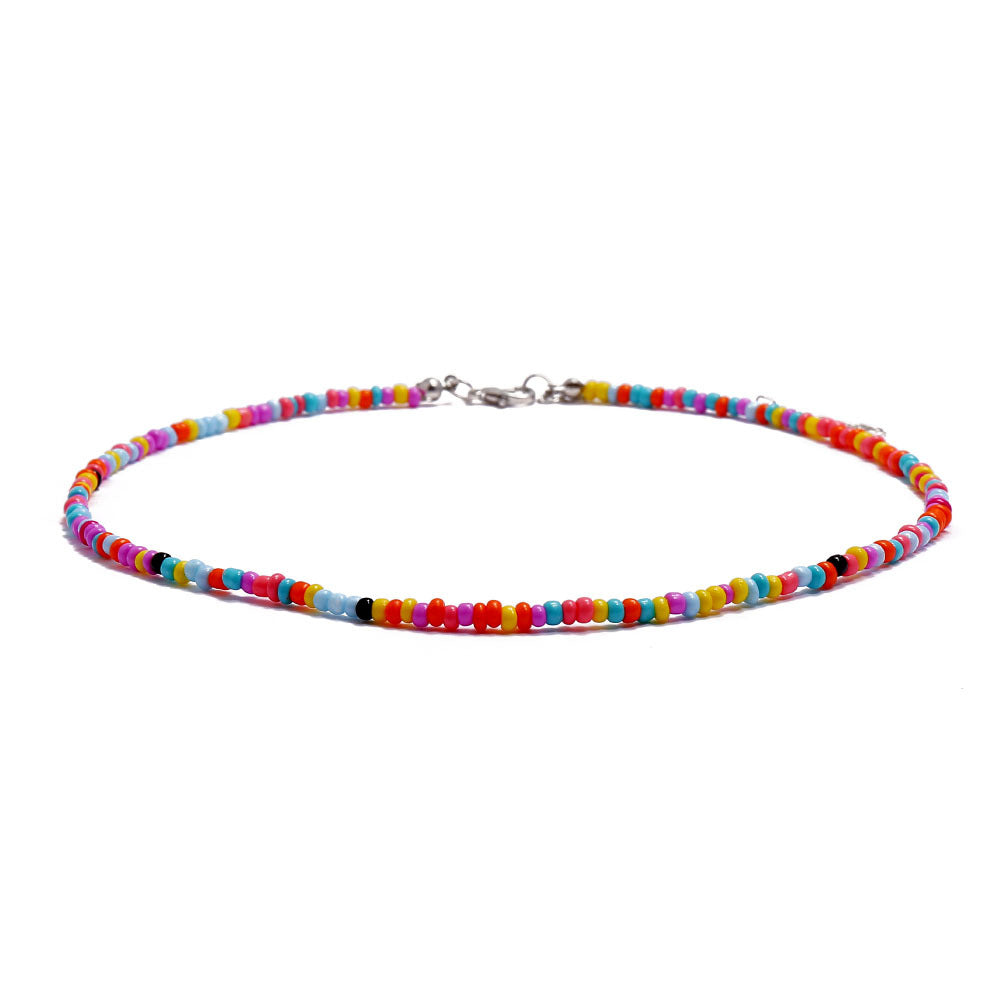Women's Bohemian Short Handmade Fashion Color Bead Necklaces