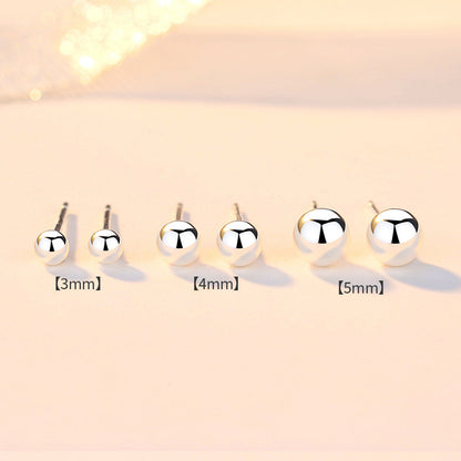 Glossy Bean-shaped Simple Ball Round Beads Rose Gold Live Earrings