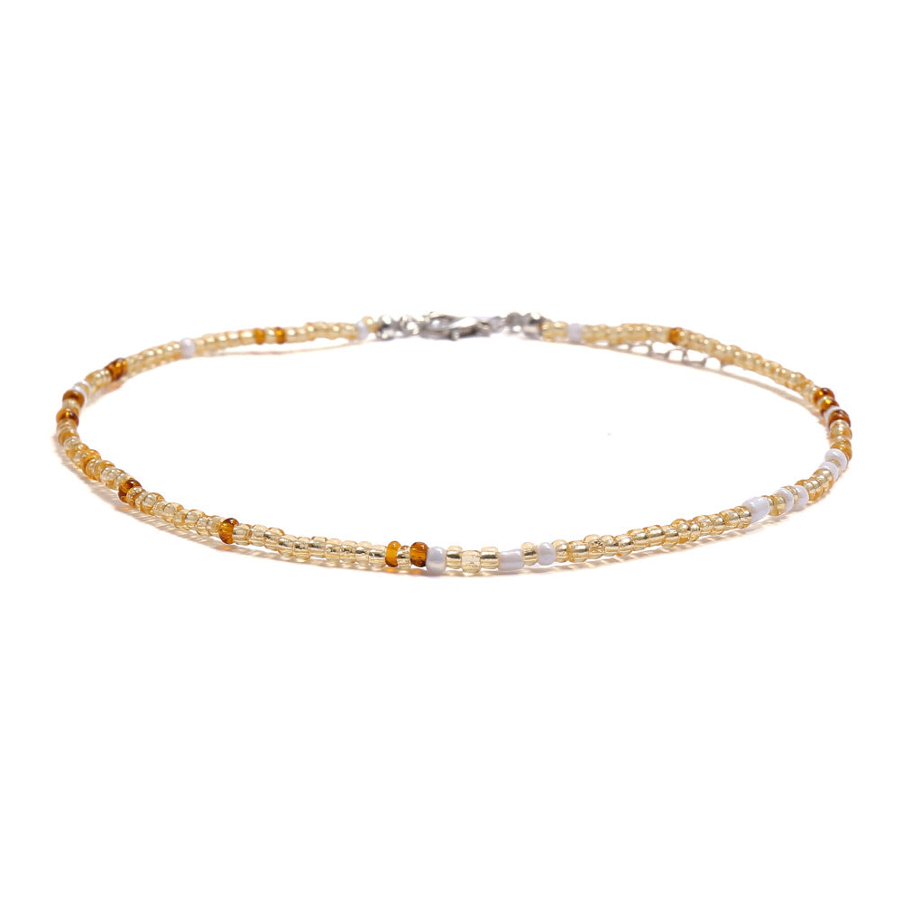 Women's Bohemian Short Handmade Fashion Color Bead Necklaces