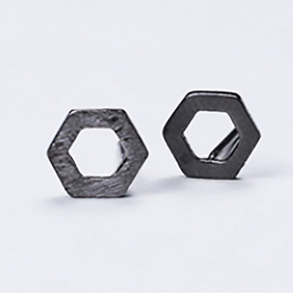 Sier Geometric Square Trendy Unique Design Earrings