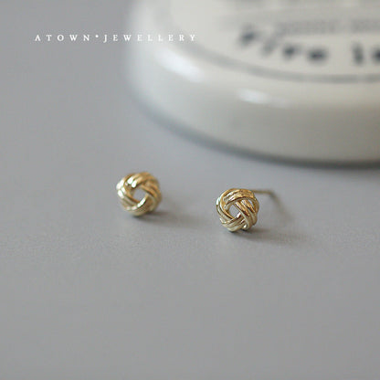 Women's Sterling Sier For Three-dimensional Wire Ball Earrings