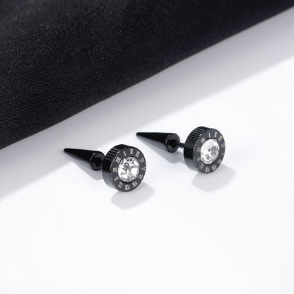 Men's Classic Personality Titanium Steel Diamond Trendy Earrings