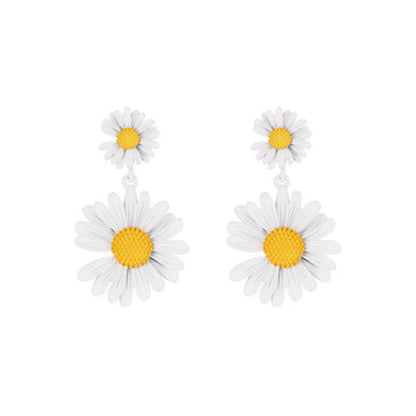 Sier Needle Female Little Daisy Stylish Simple Earrings