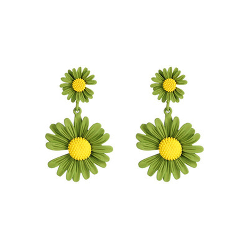 Sier Needle Female Little Daisy Stylish Simple Earrings