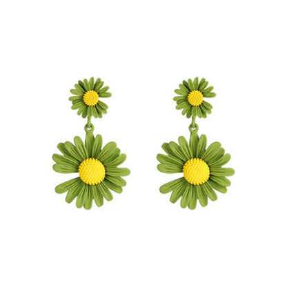 Sier Needle Female Little Daisy Stylish Simple Earrings