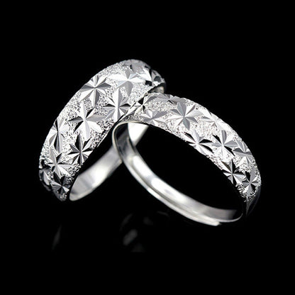 Women's & Men's Sier Plated Couple Temperament Female Starry Rings