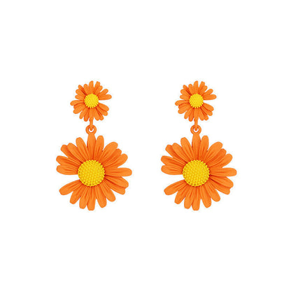 Sier Needle Female Little Daisy Stylish Simple Earrings