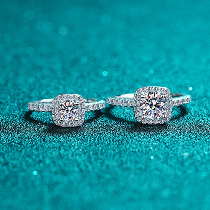 Women's Sterling Sier Gold Plated Karat Moissanite Rings