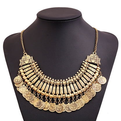 Vintage Tassel Coin Sweater Chain Clavicle Necklaces