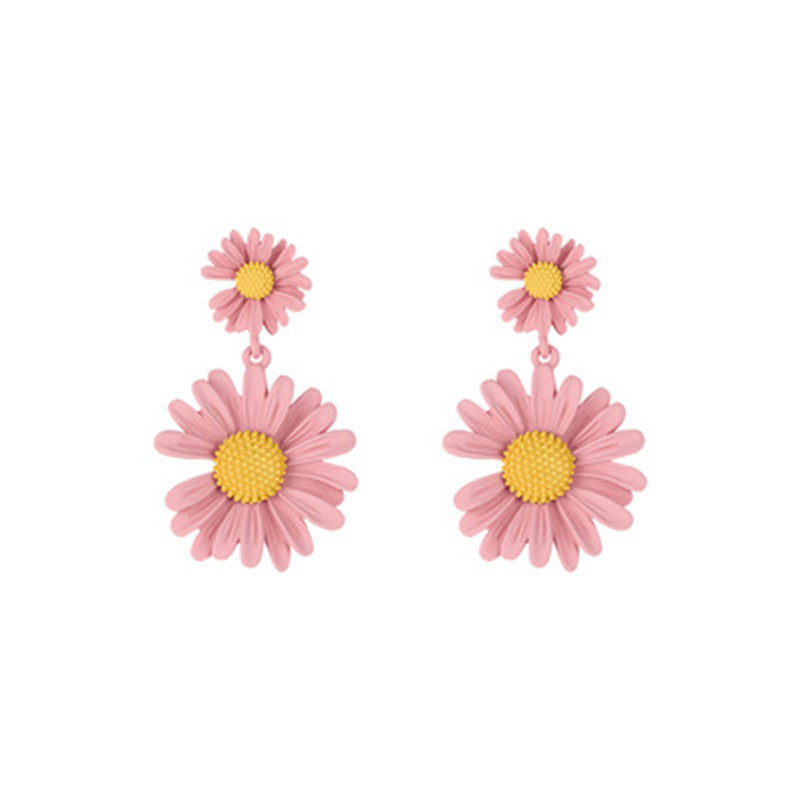Sier Needle Female Little Daisy Stylish Simple Earrings