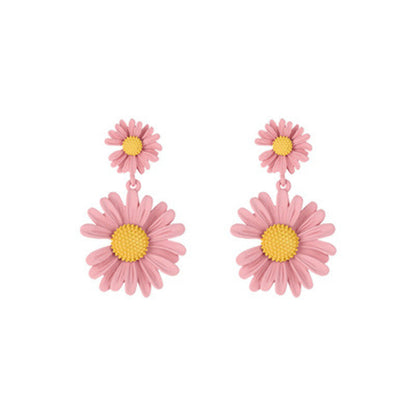 Sier Needle Female Little Daisy Stylish Simple Earrings