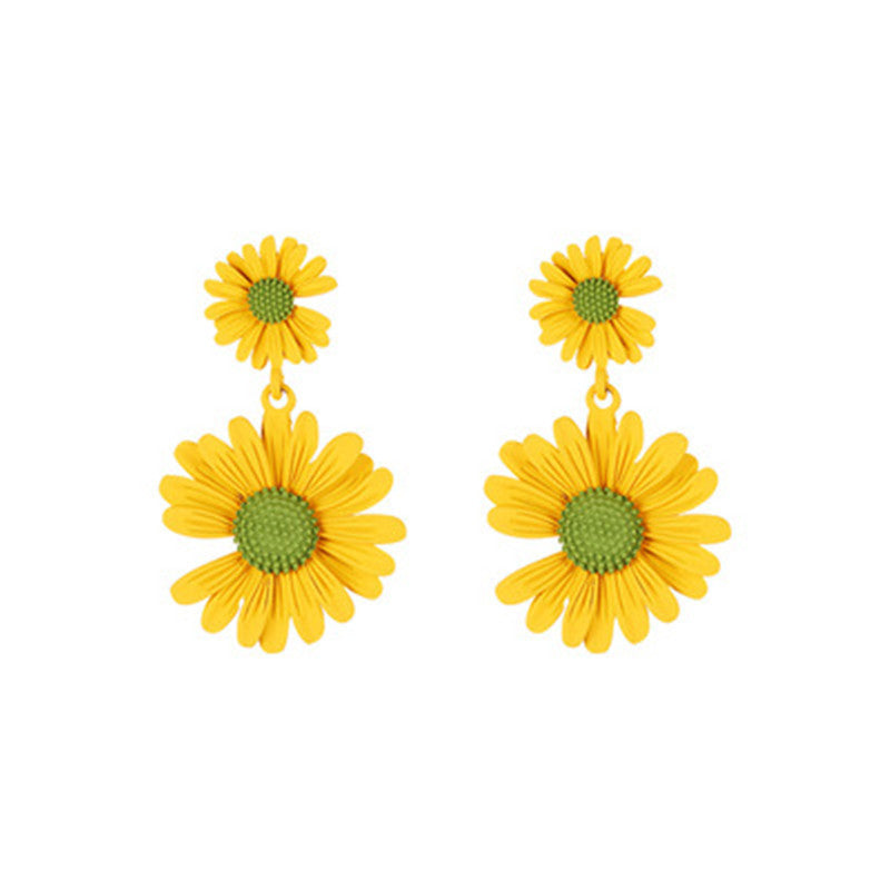 Sier Needle Female Little Daisy Stylish Simple Earrings