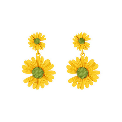 Sier Needle Female Little Daisy Stylish Simple Earrings