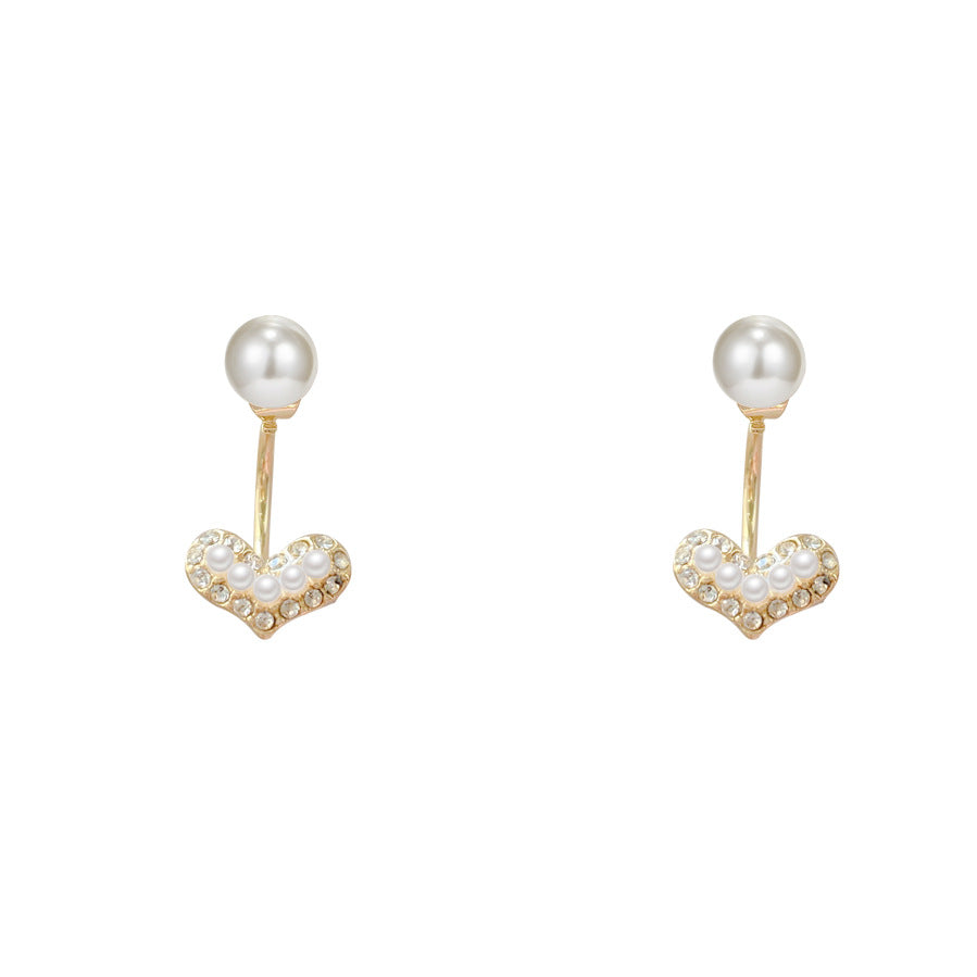 Sier Needle Simple Female Delicate Rhinestone Small Earrings