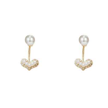 Sier Needle Simple Female Delicate Rhinestone Small Earrings