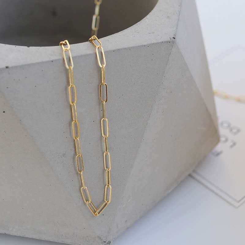 Pretty Sterling Sier Thick Chain Clavicle Necklaces