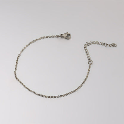 Stainless Steel Square Cross Chain Anklet Simple Korean Style Bracelets