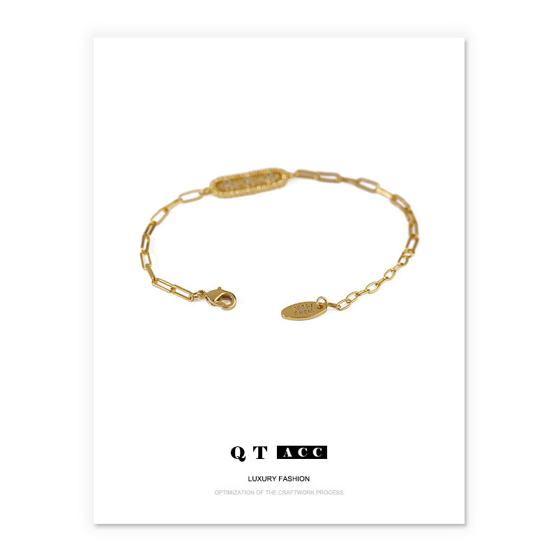 Women's Brass Gold Zircon Inlaid Fashion Style Flower Bracelets