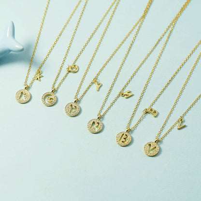 Women's Letter For Diamond Inlaid Clavicle Chain Trendy Necklaces