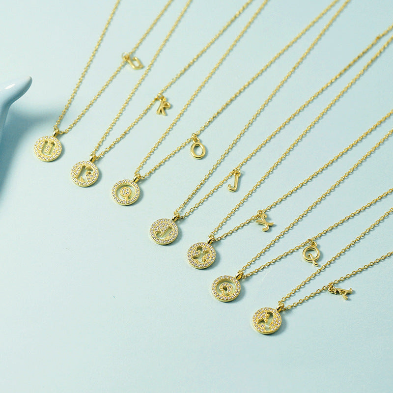 Women's Letter For Diamond Inlaid Clavicle Chain Trendy Necklaces