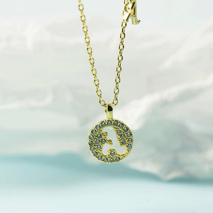 Women's Letter For Diamond Inlaid Clavicle Chain Trendy Necklaces