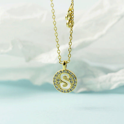 Women's Letter For Diamond Inlaid Clavicle Chain Trendy Necklaces