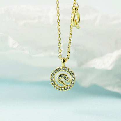 Women's Letter For Diamond Inlaid Clavicle Chain Trendy Necklaces