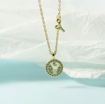 Women's Letter For Diamond Inlaid Clavicle Chain Trendy Necklaces