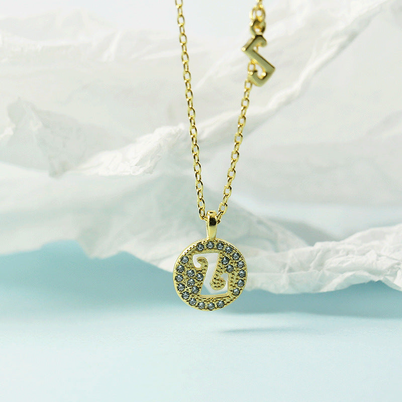 Women's Letter For Diamond Inlaid Clavicle Chain Trendy Necklaces