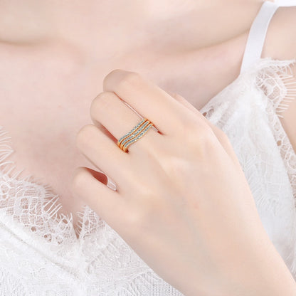 Women's Korean Fashion Diamond Twin Open Adjustable Rings