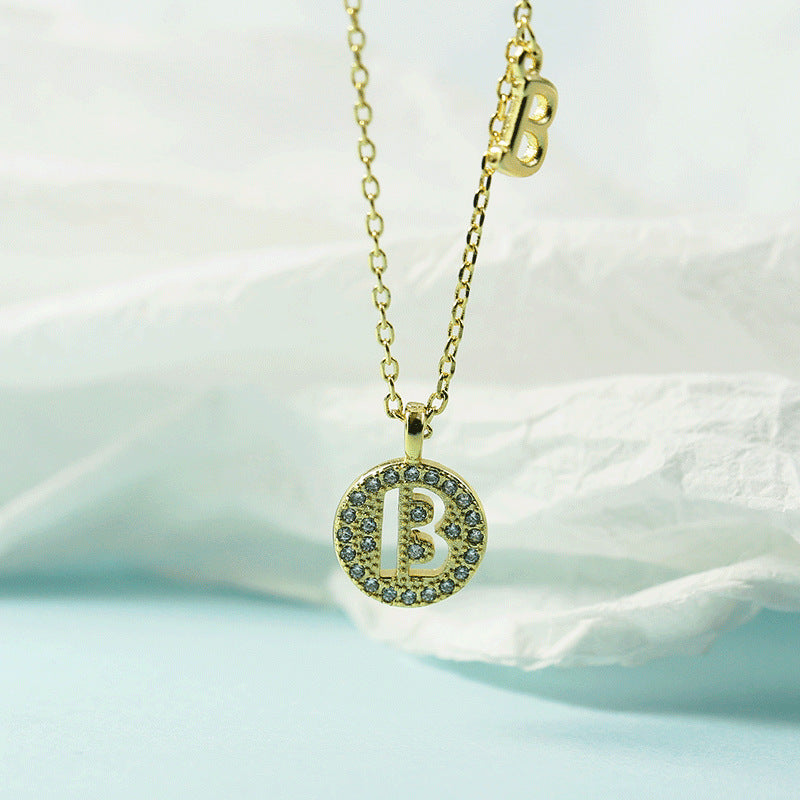 Women's Letter For Diamond Inlaid Clavicle Chain Trendy Necklaces