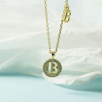 Women's Letter For Diamond Inlaid Clavicle Chain Trendy Necklaces