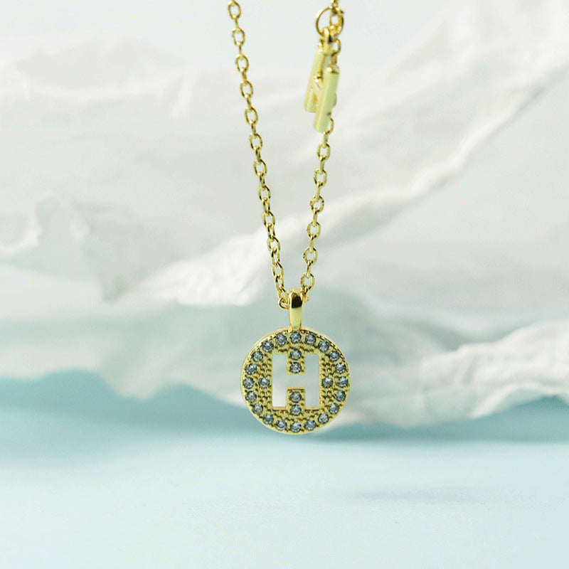 Women's Letter For Diamond Inlaid Clavicle Chain Trendy Necklaces