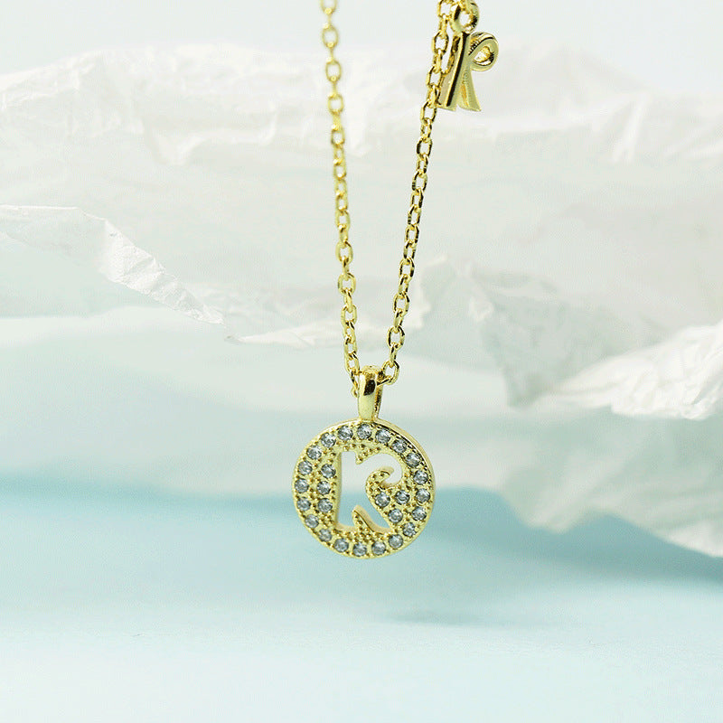 Women's Letter For Diamond Inlaid Clavicle Chain Trendy Necklaces